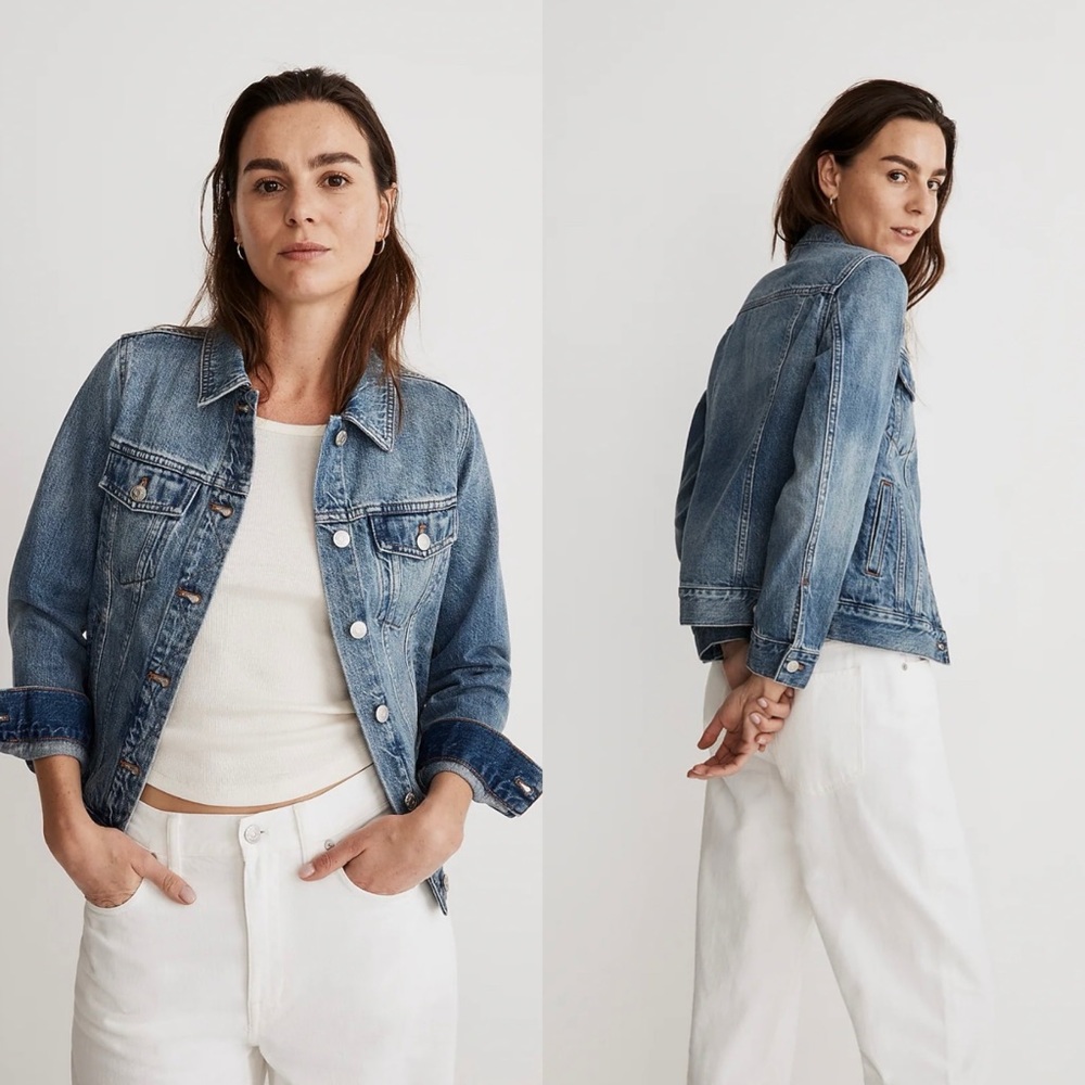 Madewell Classic Denim Jacket XS Light Wash Blue Jean Jacket Minimalist Capsule